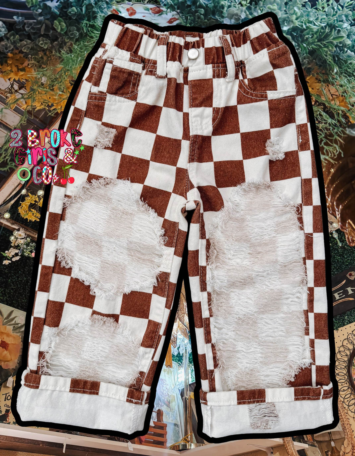4t • Brown Check Jeans