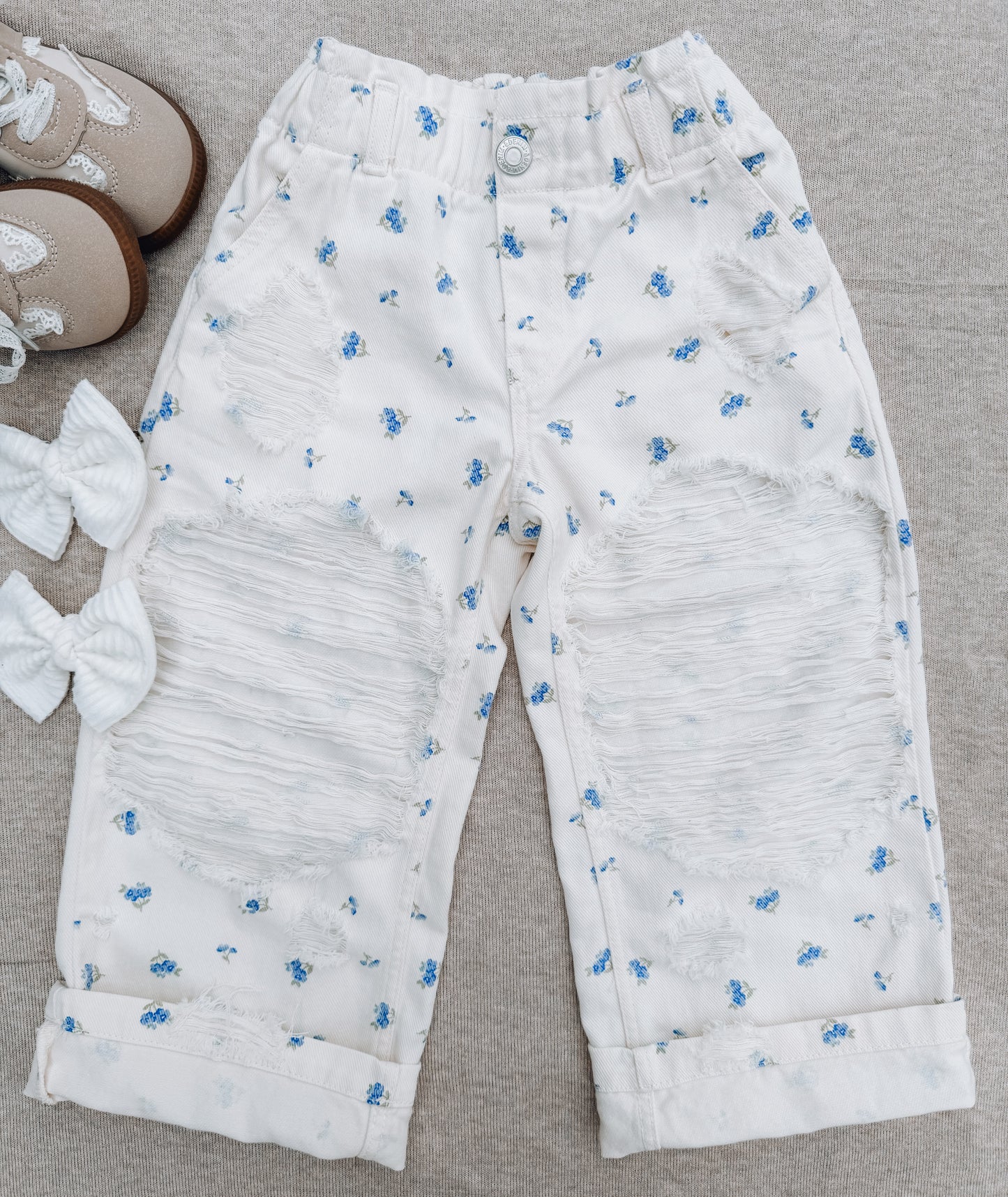 RTS 4t blue floral jeans