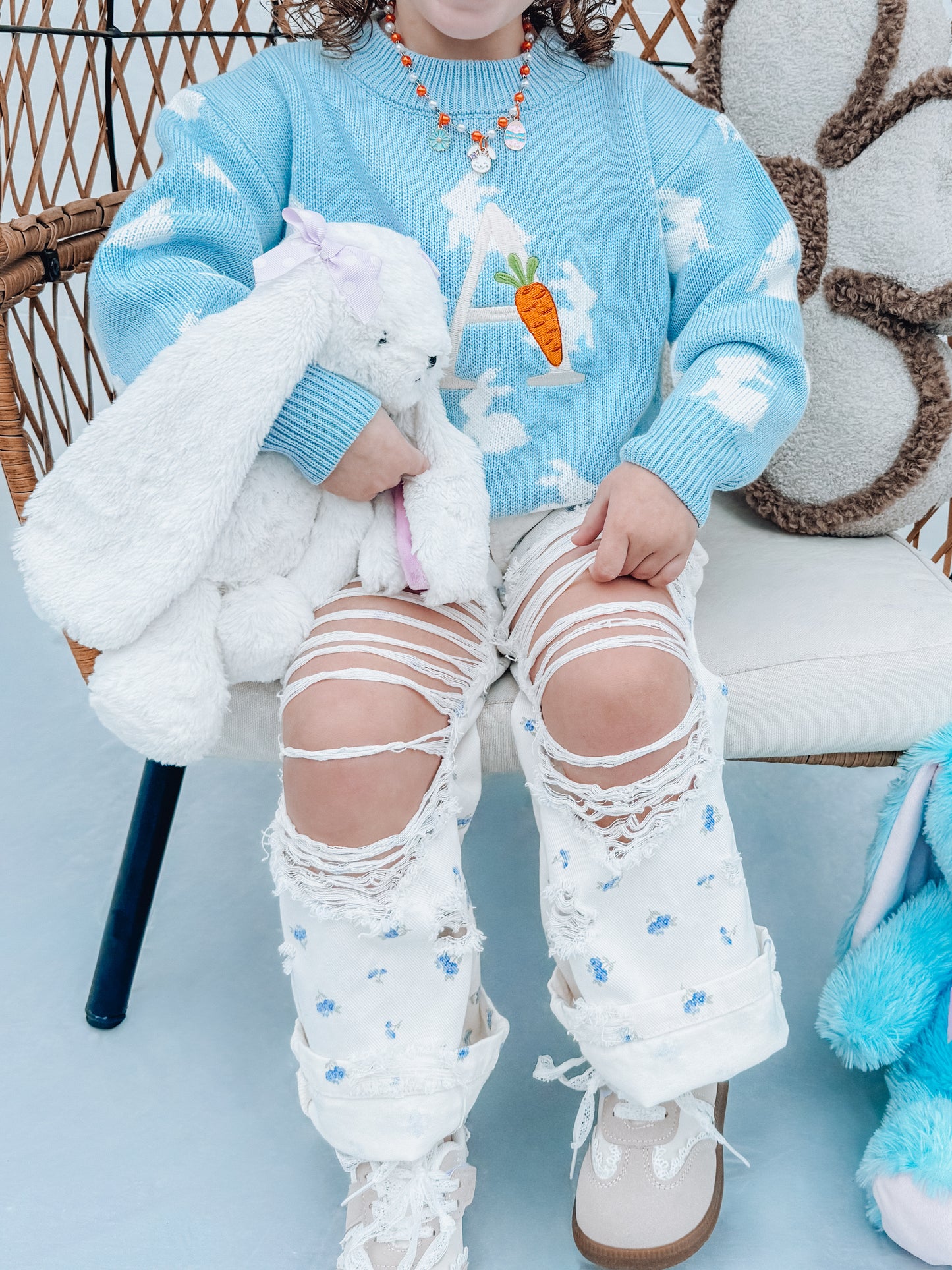 RTS 4t blue floral jeans